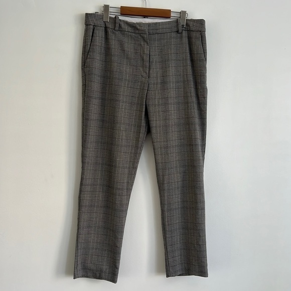 H&m Black and White Checked Trouser Pants - Picture 1 of 7